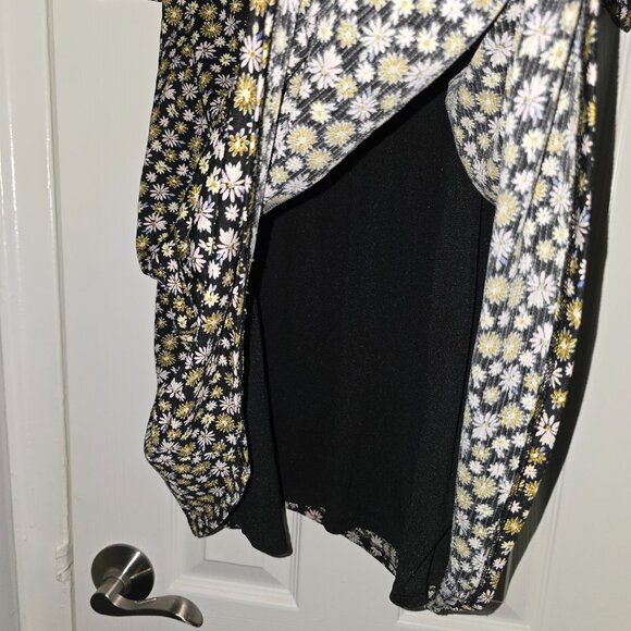 LC Lauren Conrad Black Floral Cold Shoulder Dress - Picture 2 of 6